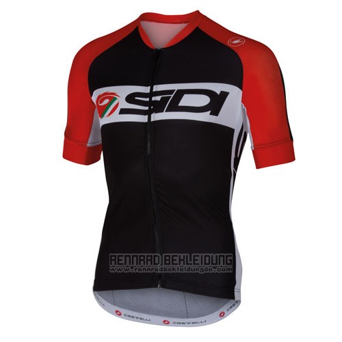 2016 Fahrradbekleidung Castelli SIDI Shwarz und Rot Trikot Kurzarm und Tragerhose